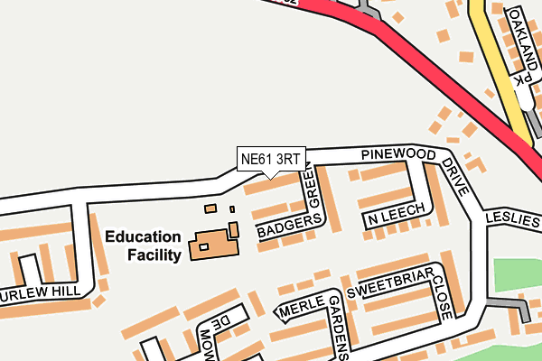 NE61 3RT map - OS OpenMap – Local (Ordnance Survey)