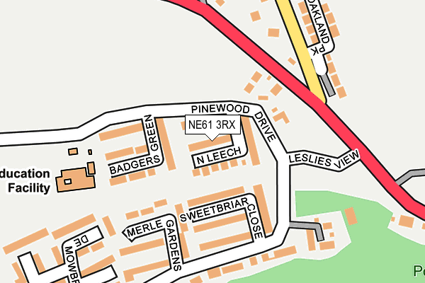 NE61 3RX map - OS OpenMap – Local (Ordnance Survey)