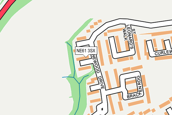 NE61 3SX map - OS OpenMap – Local (Ordnance Survey)