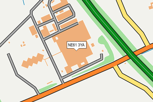 NE61 3YA map - OS OpenMap – Local (Ordnance Survey)