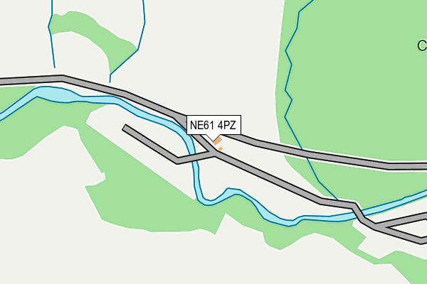 NE61 4PZ map - OS OpenMap – Local (Ordnance Survey)
