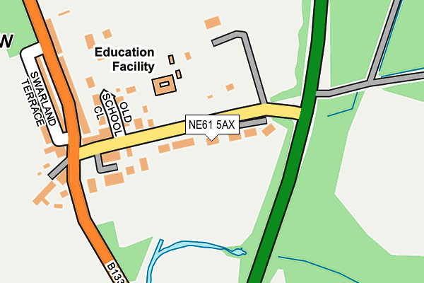 NE61 5AX map - OS OpenMap – Local (Ordnance Survey)