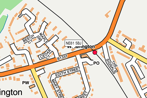 NE61 5BJ map - OS OpenMap – Local (Ordnance Survey)