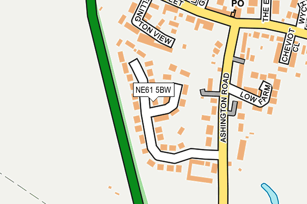 NE61 5BW map - OS OpenMap – Local (Ordnance Survey)