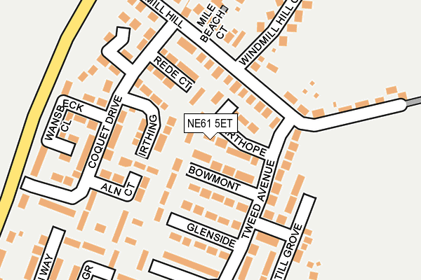 NE61 5ET map - OS OpenMap – Local (Ordnance Survey)