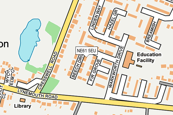NE61 5EU map - OS OpenMap – Local (Ordnance Survey)