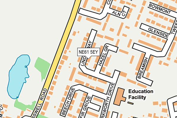 NE61 5EY map - OS OpenMap – Local (Ordnance Survey)