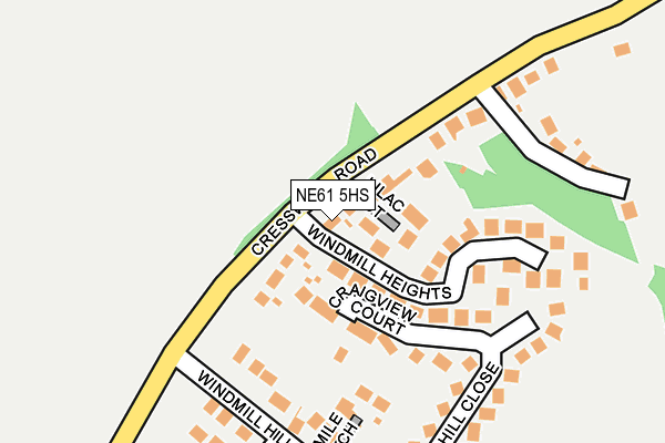 NE61 5HS map - OS OpenMap – Local (Ordnance Survey)