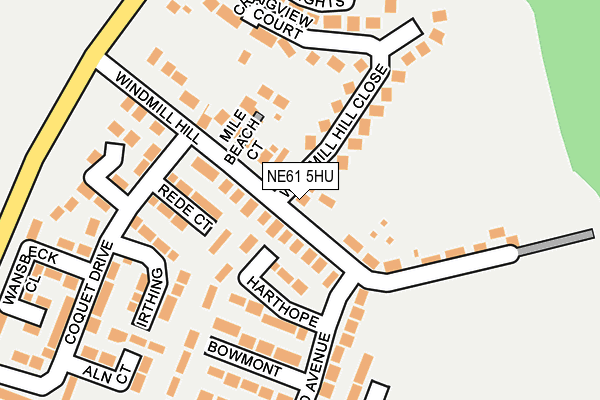 NE61 5HU map - OS OpenMap – Local (Ordnance Survey)