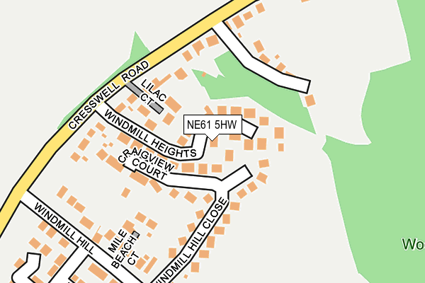 NE61 5HW map - OS OpenMap – Local (Ordnance Survey)