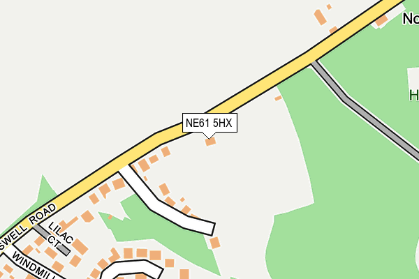 NE61 5HX map - OS OpenMap – Local (Ordnance Survey)