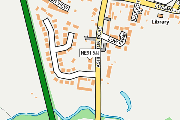 NE61 5JJ map - OS OpenMap – Local (Ordnance Survey)