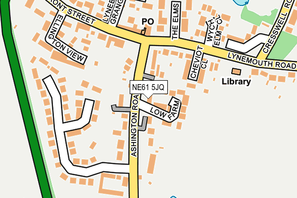 NE61 5JQ map - OS OpenMap – Local (Ordnance Survey)