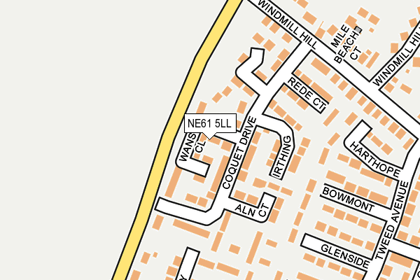 NE61 5LL map - OS OpenMap – Local (Ordnance Survey)