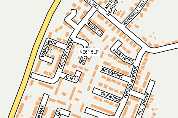 NE61 5LP map - OS OpenMap – Local (Ordnance Survey)