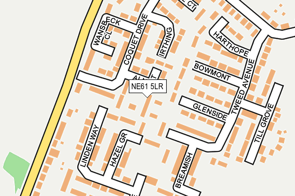 NE61 5LR map - OS OpenMap – Local (Ordnance Survey)