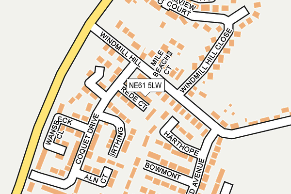 NE61 5LW map - OS OpenMap – Local (Ordnance Survey)