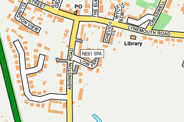 NE61 5PA map - OS OpenMap – Local (Ordnance Survey)