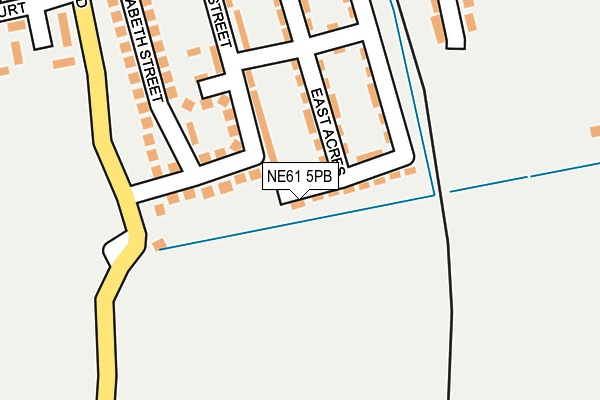 NE61 5PB map - OS OpenMap – Local (Ordnance Survey)