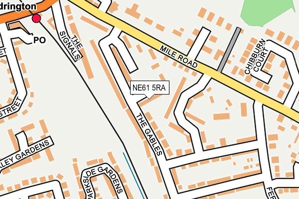 NE61 5RA map - OS OpenMap – Local (Ordnance Survey)