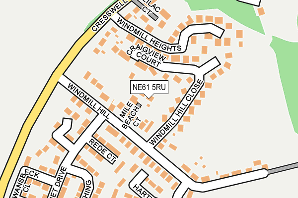 NE61 5RU map - OS OpenMap – Local (Ordnance Survey)
