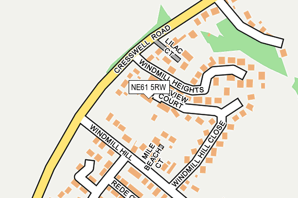 NE61 5RW map - OS OpenMap – Local (Ordnance Survey)