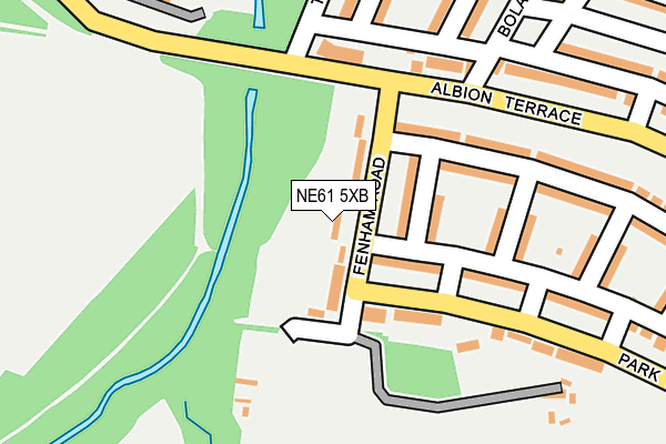 NE61 5XB map - OS OpenMap – Local (Ordnance Survey)