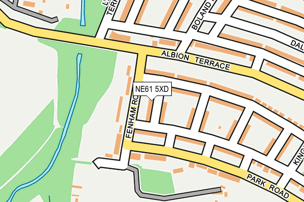 NE61 5XD map - OS OpenMap – Local (Ordnance Survey)