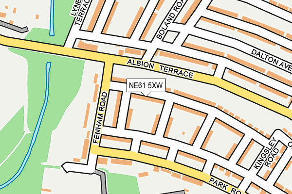 NE61 5XW map - OS OpenMap – Local (Ordnance Survey)
