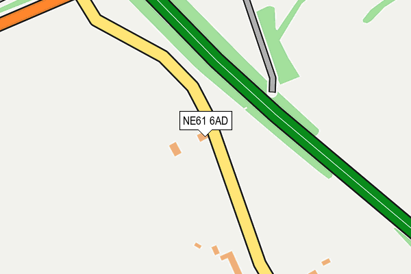 NE61 6AD map - OS OpenMap – Local (Ordnance Survey)