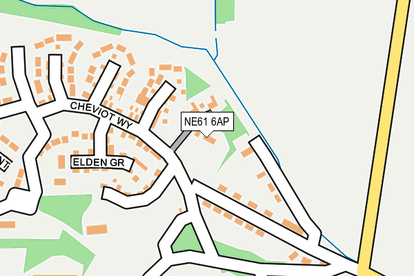NE61 6AP map - OS OpenMap – Local (Ordnance Survey)