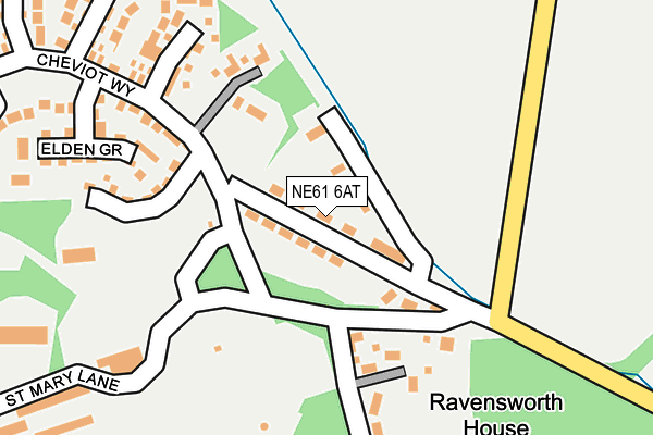 NE61 6AT map - OS OpenMap – Local (Ordnance Survey)