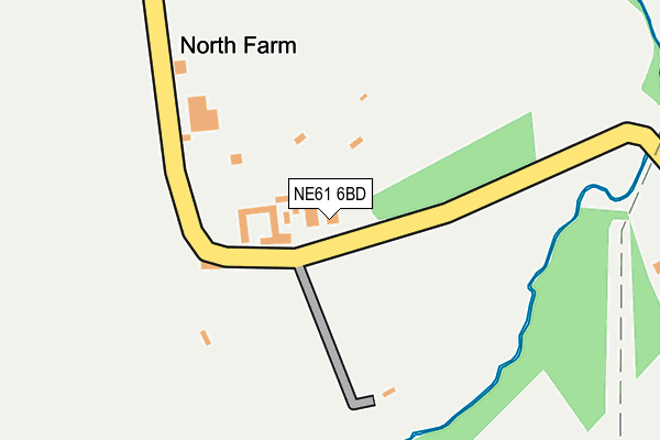 NE61 6BD map - OS OpenMap – Local (Ordnance Survey)