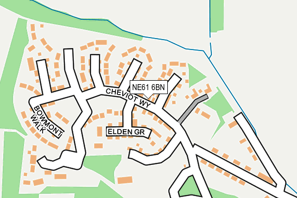 NE61 6BN map - OS OpenMap – Local (Ordnance Survey)
