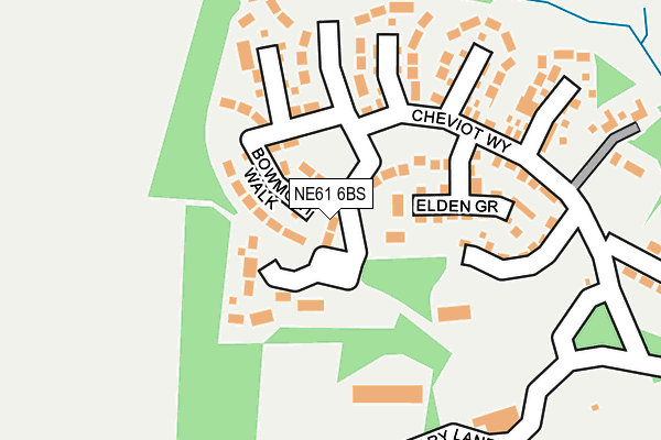 NE61 6BS map - OS OpenMap – Local (Ordnance Survey)