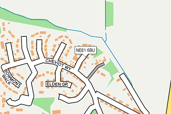 NE61 6BU map - OS OpenMap – Local (Ordnance Survey)
