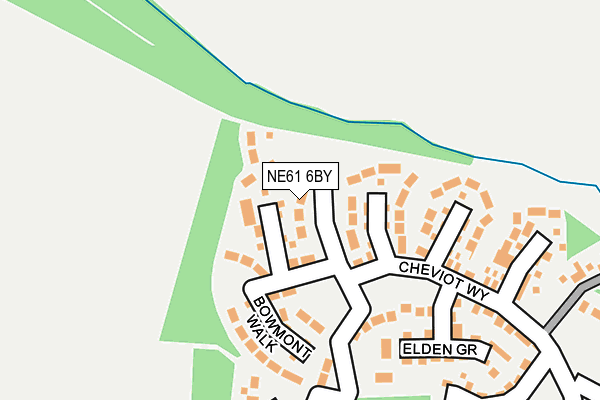 NE61 6BY map - OS OpenMap – Local (Ordnance Survey)