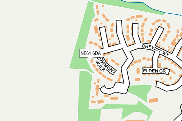 NE61 6DA map - OS OpenMap – Local (Ordnance Survey)