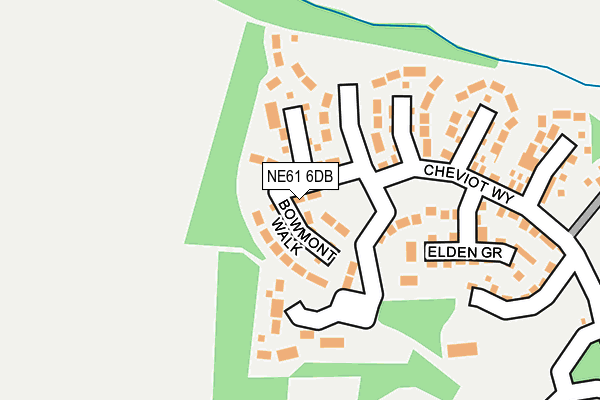 NE61 6DB map - OS OpenMap – Local (Ordnance Survey)