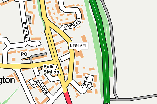 NE61 6EL map - OS OpenMap – Local (Ordnance Survey)