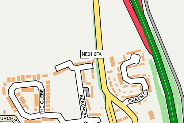 NE61 6FA map - OS OpenMap – Local (Ordnance Survey)
