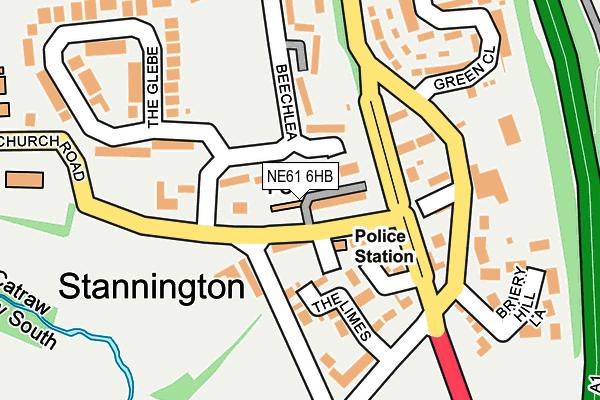 NE61 6HB map - OS OpenMap – Local (Ordnance Survey)