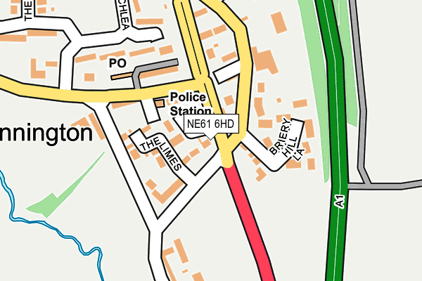 NE61 6HD map - OS OpenMap – Local (Ordnance Survey)