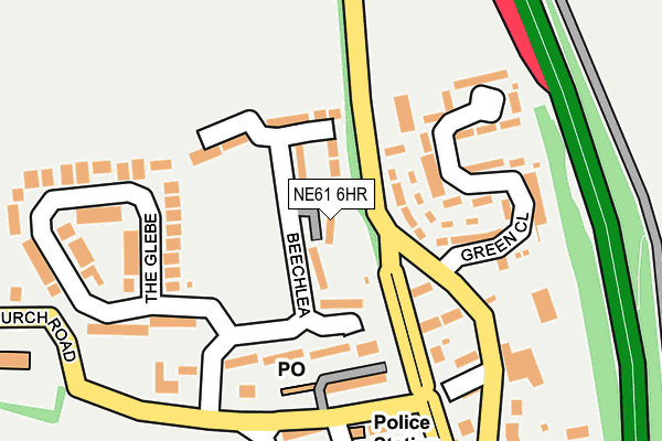 NE61 6HR map - OS OpenMap – Local (Ordnance Survey)