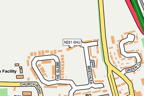 NE61 6HU map - OS OpenMap – Local (Ordnance Survey)