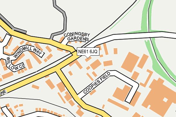 NE61 6JQ map - OS OpenMap – Local (Ordnance Survey)