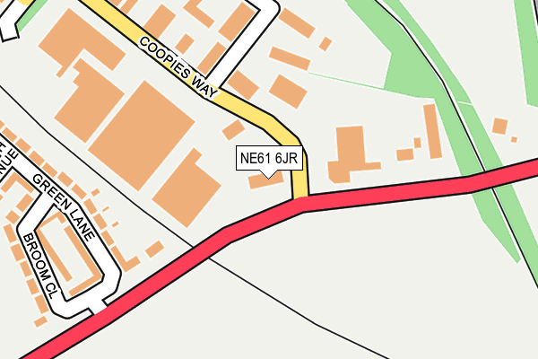 NE61 6JR map - OS OpenMap – Local (Ordnance Survey)