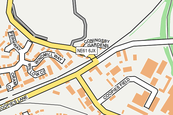 NE61 6JX map - OS OpenMap – Local (Ordnance Survey)