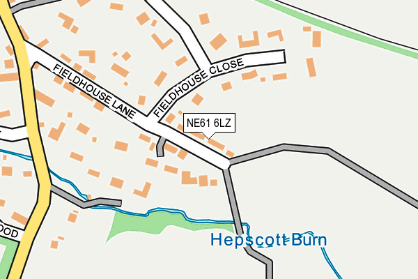 NE61 6LZ map - OS OpenMap – Local (Ordnance Survey)