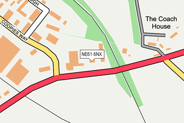 NE61 6NX map - OS OpenMap – Local (Ordnance Survey)